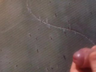 Cum shot onto dirty mattress